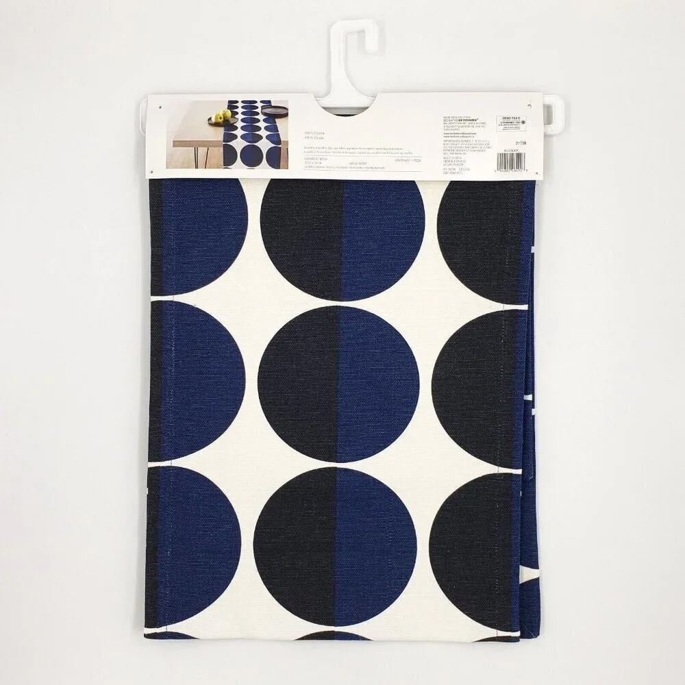 3B Studio‎ Blue Geometric Circle Table Runner 14